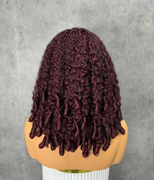 99J Burmese Curly Human Hair HD Lace Wig