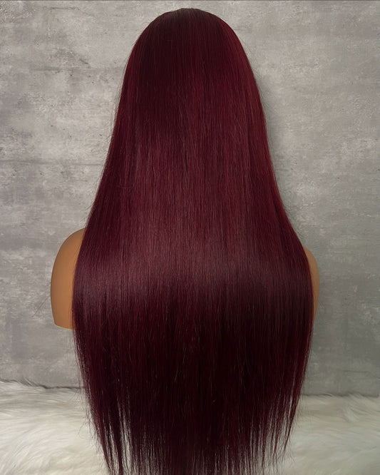 99J Straight Human Hair HD Lace Front Wig