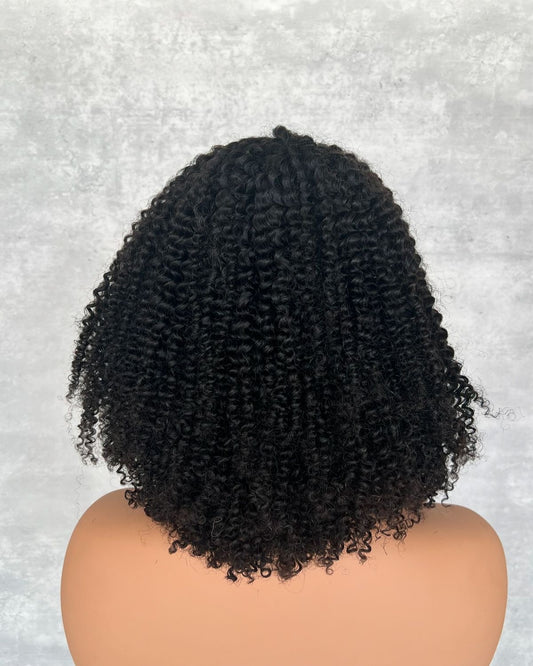 Kinky Curly Human Hair Half Wig